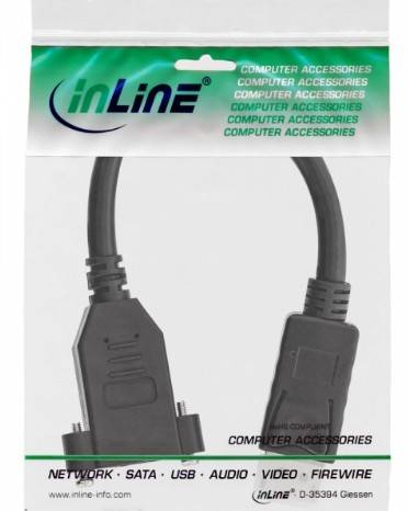 inLine DisplayPort Adapter cable DisplayPort plug 0.20 m Black 17100I 4K UHD DisplayPort cable-3
