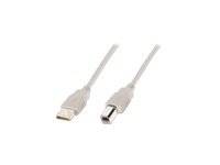Digitus USB cable USB 2.0 USB-A plug, USB-B plug 5.00 m Beige Round, double shielding AK-300105-050-E-1