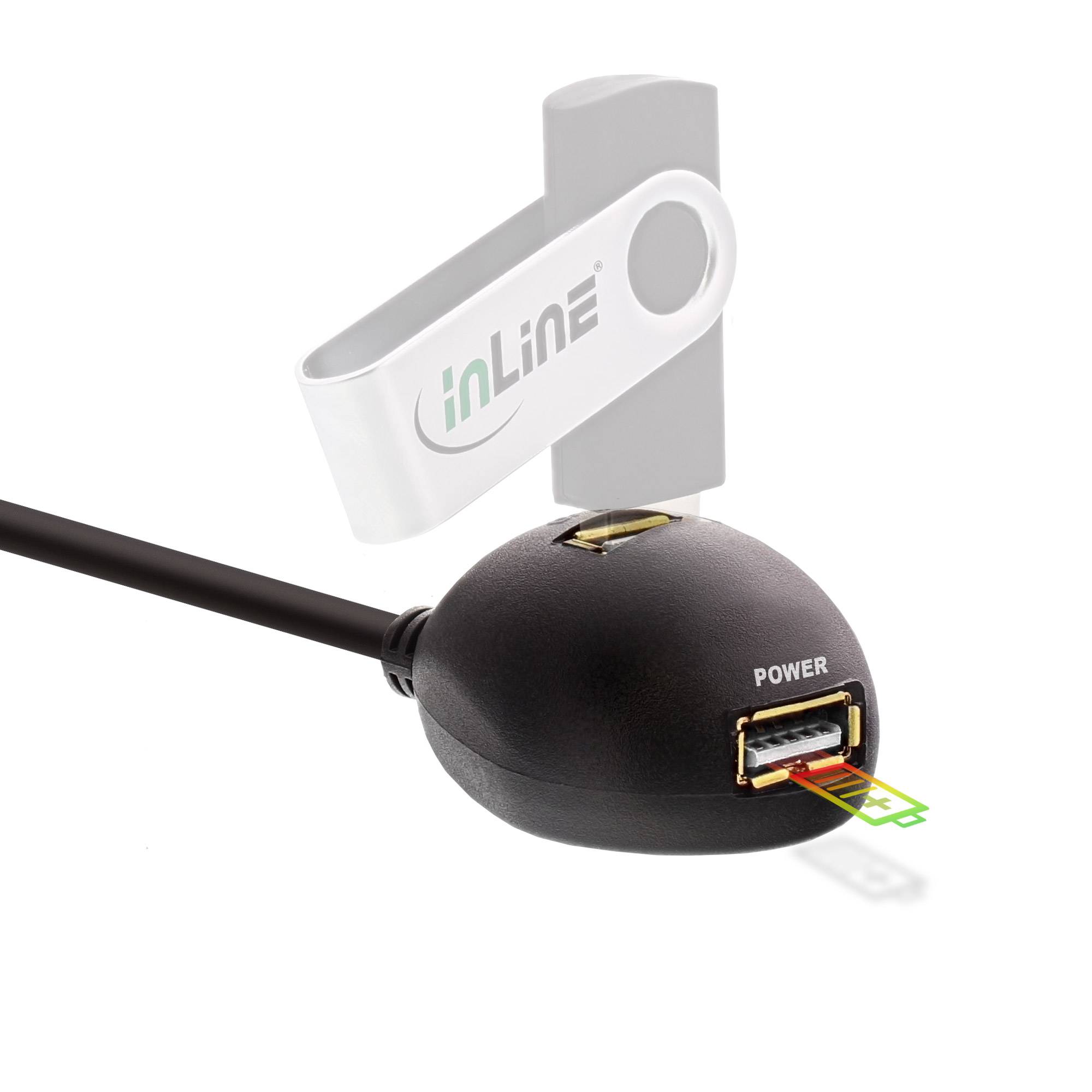 inLine USB power cable USB4™ USB-A plug 3 m Black 35653-1