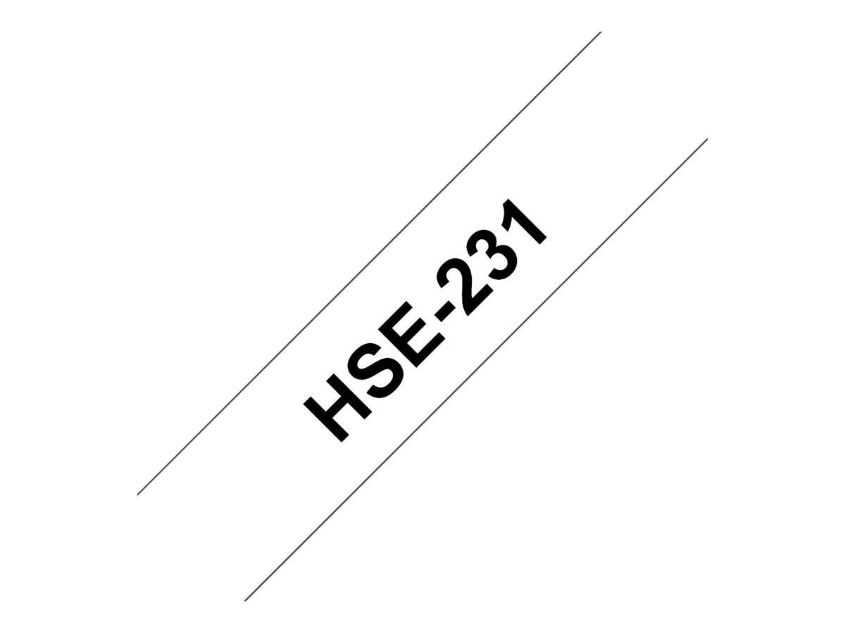 Brother HSe-231 Heatshrink label Tape colour: White Font colour: Black 11.7 mm 1.5 m-3