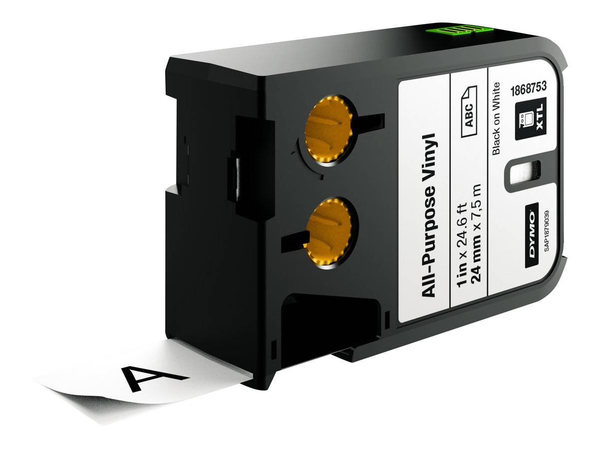 DYMO XTL Labelling tape (multipurpose vinyl) Tape colour White Font