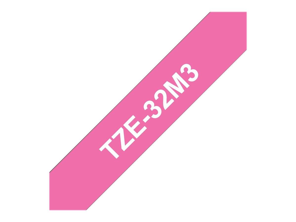 Brother TZe-32M3 Labelling tape 3-piece set Tape colour: White, Pink Font colour: Black, White 12 mm 8 m-3