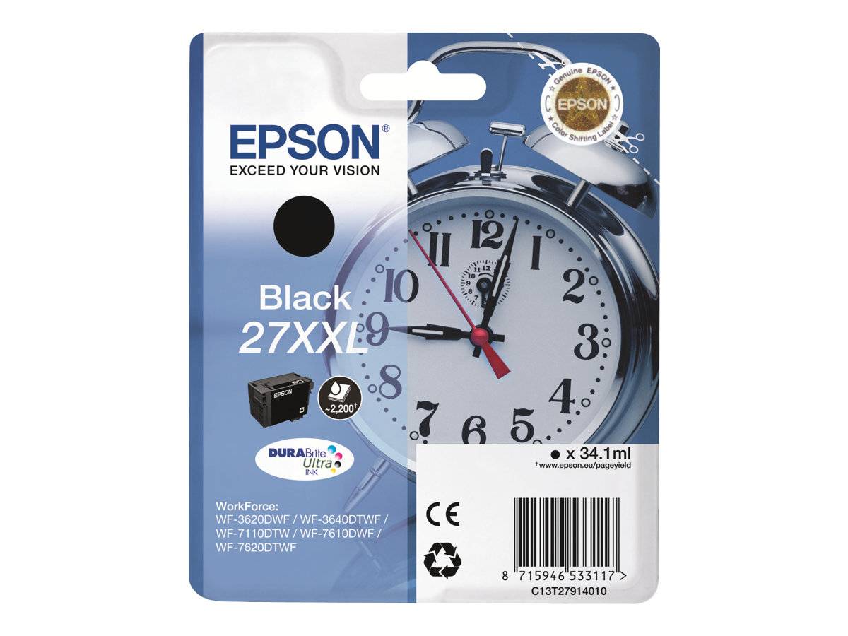 Epson Ink cartridge 27XXL Original Black C 13 T 27914010-2
