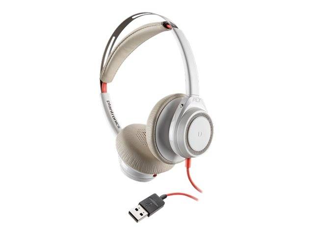 Plantronics Blackwire C7225 binaural USB ANC On-ear headset Corded (1075100) Stereo White Noise cancelling Microphone mu-2