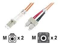 Digitus DK-2532-01 Fibreglass FO Cable 1.00 m Orange [1x LC plug - 1x SC plug] 50/125 µ Multimode OM2-1