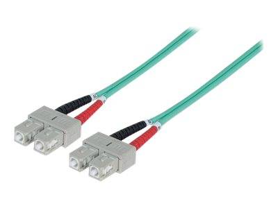 Intellinet 750851 Fibreglass FO Cable 10.00 m Turquoise [1x SC plug - 1x SC plug] 50/125 µ Multimode OM3-3