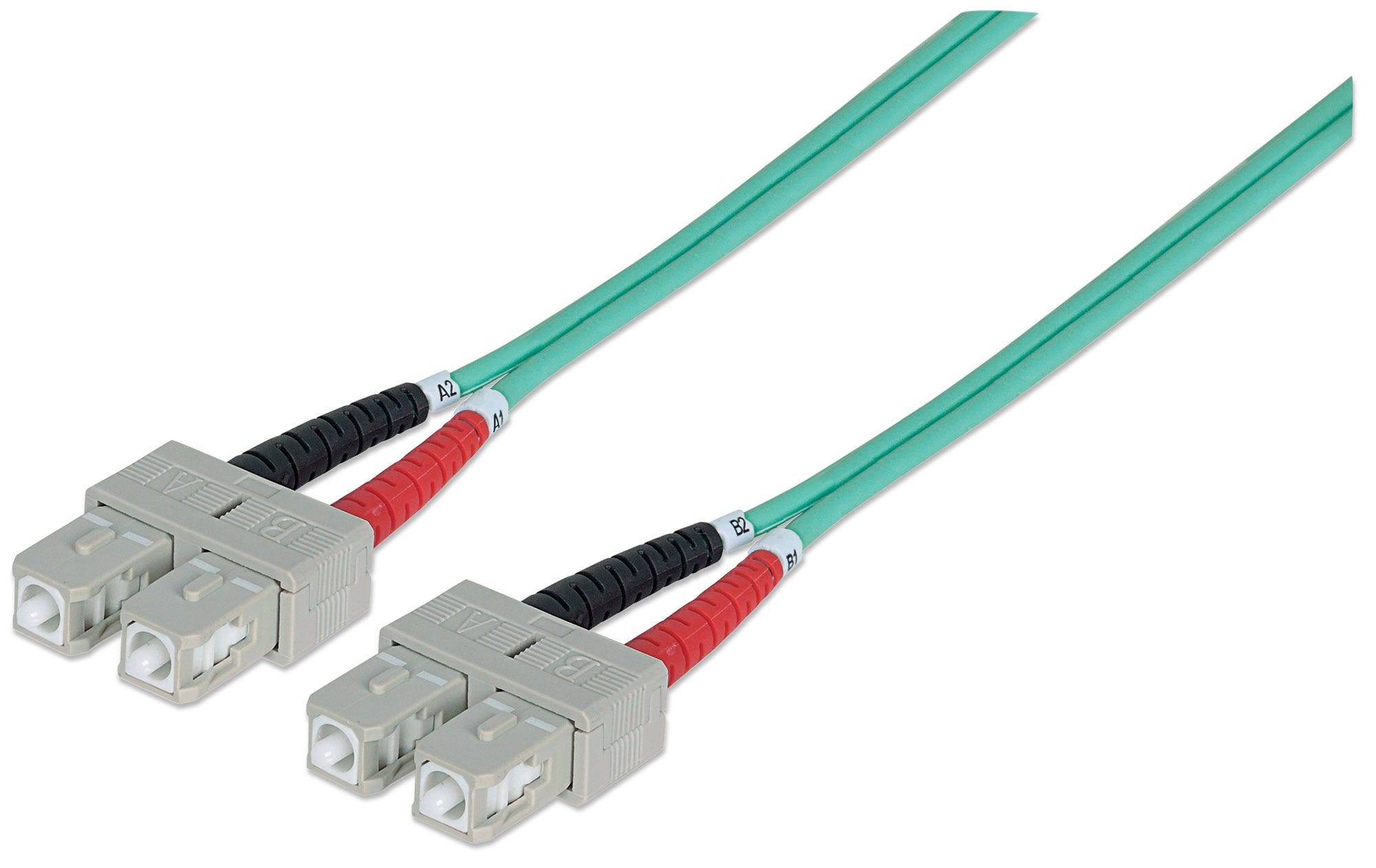 Intellinet 750851 Fibreglass FO Cable 10.00 m Turquoise [1x SC plug - 1x SC plug] 50/125 µ Multimode OM3-4