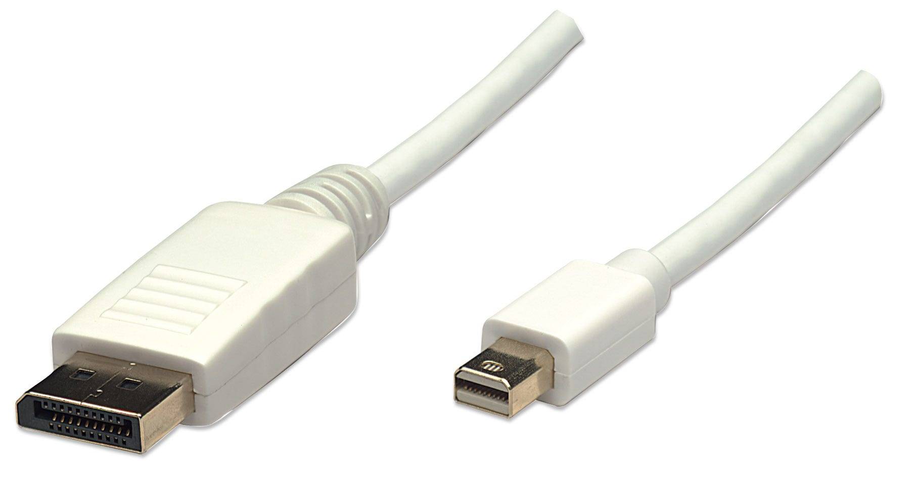Manhattan Mini DisplayPort / DisplayPort Adapter cable Mini DisplayPort plug, DisplayPort plug 2.00 m White 393812 gold -4