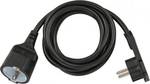 Plastic extension cable with flat plug 2m, black