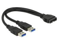 Delock USB 3.2 1st Gen (USB 3.0) Adapter [2x USB 3.2 1st Gen connector A (USB 3.0) - 1x USB 3.2 1st Gen connector intern-2