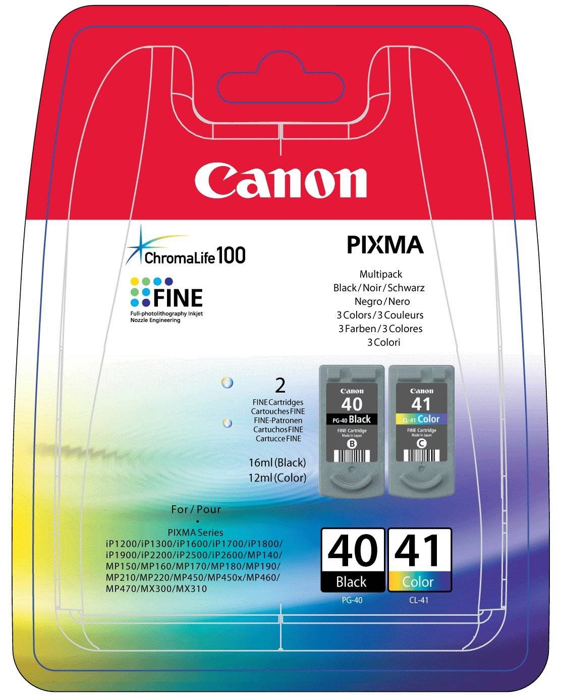 Canon Ink cartridge PG-40+CL-41 Original Set Black, Colour 0615B043-3