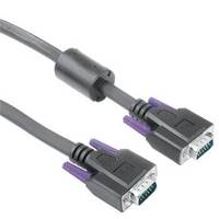 Hama VGA Cable VGA 15-pin plug, VGA 15-pin plug 1.80 m Black 41933 screwable, incl. ferrite core VGA cable-2