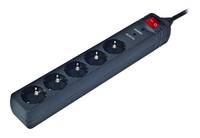 Gembird SPG5-C5 Surge protection power strip 5x Black PG connector 1 pc(s)-2