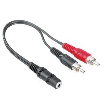 Hama 48920 48920 RCA / Jack Audio/phono Y adapter [2x RCA plug (phono) - 1x Jack socket 3.5 mm] Black-2