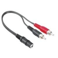 Hama 48920 48920 RCA / Jack Audio/phono Y adapter [2x RCA plug (phono) - 1x Jack socket 3.5 mm] Black-3
