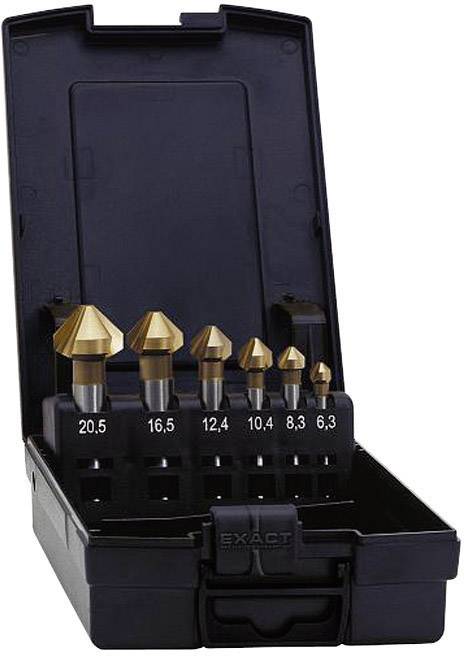Exact 05568 Countersink set 5-piece 6.3 mm, 10.4 mm, 16.5 mm, 20.5 mm, 25 mm HSS TiN Cylinder shank 1 Set