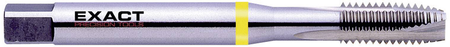 Metal thread tap with the inscription 'Exact - Precision Tools', silver with a yellow ring, for precise cutting of internal threads.