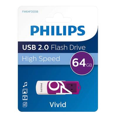 Philips VIVID USB stick  64 GB Purple FM64FD05B/00 USB 2.0