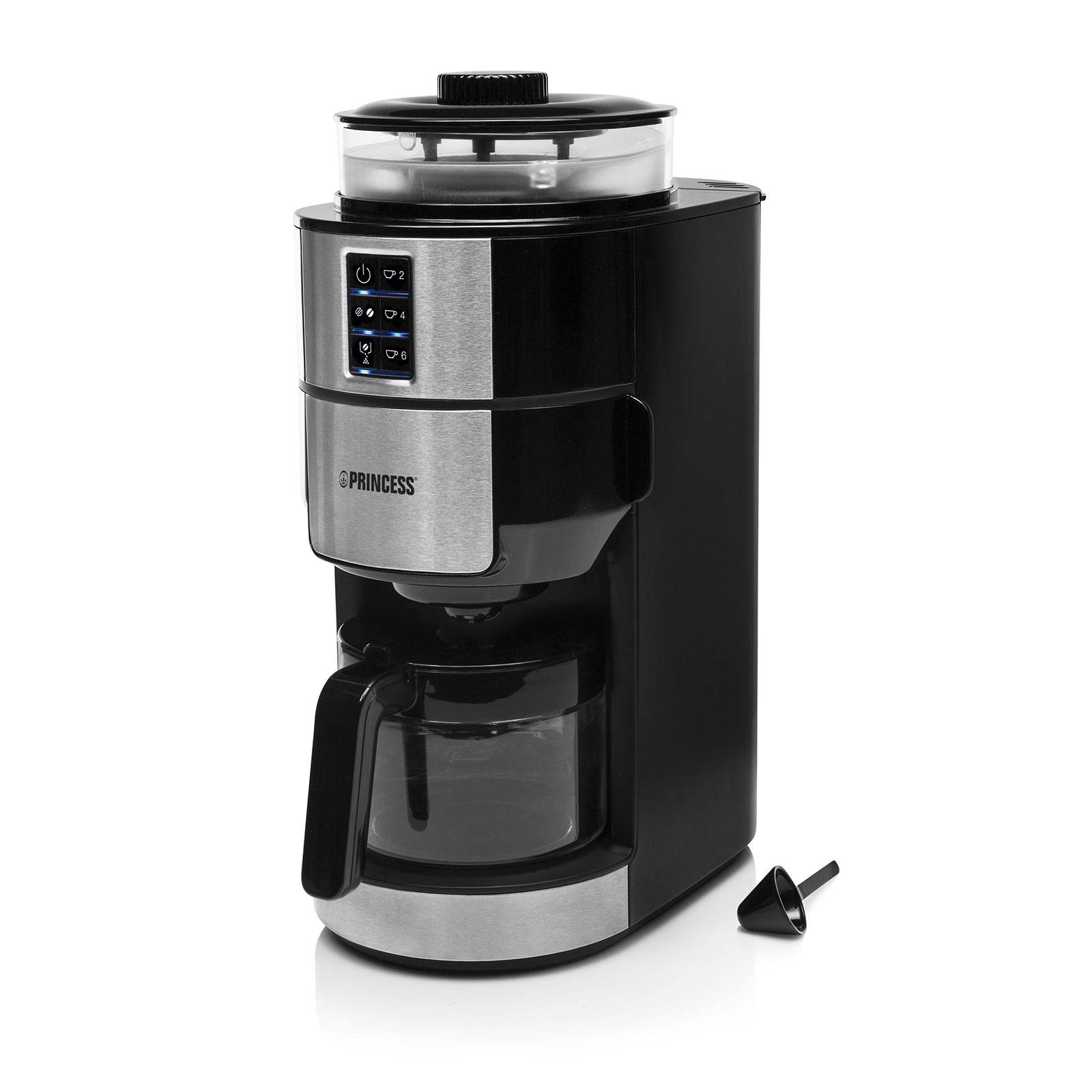Princess 01.249408.01.001 Coffee maker Black, Stainless steel Cup