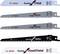 Four jigsaw blades in various colours and designs, each with a specialised function: metal, wood, plasterboard. Brand name 'Bosch'.