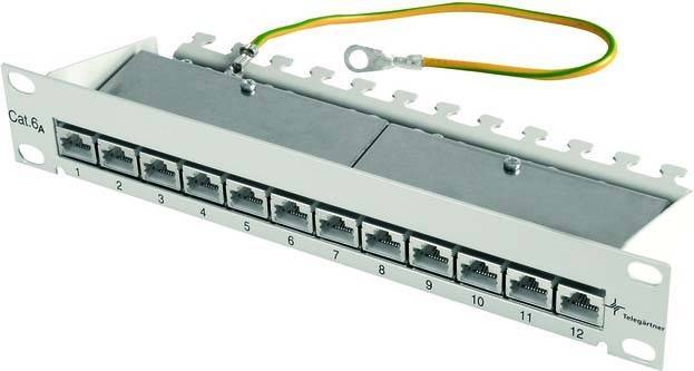 Telegärtner 100007002 12 ports 254 mm (10") CAT 6A 1 U Grey-1