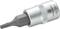 'TOOLCRAFT T8 CR-V' Torx bit with silver base and black tip, suitable for screwdrivers or socket wrenches.