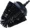 Black bristle head attachment with plastic bristles, suitable for heavy-duty cleaning tasks.