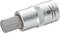 Toolcraft hexagonal socket wrench insert, Model HW12 CR-V. Silver-coloured metal with textured grip area.