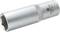 A silver socket attachment with the inscription 'TOOLCRAFT 17 CR-V', suitable for screws with a size of 17 millimetres.
