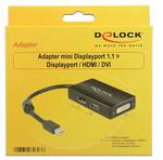 Delock 62623 DisplayPort / HDMI / DVI Adapter [1x Mini DisplayPort plug - 1x DisplayPort socket, HDMI socket, DVI socket 25-pin] Black incl. ferrite core 16.00 cm