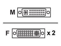 Digitus DVI Y cable DVI-I 24+5-pin plug, DVI-I 24+5-pin socket 0.20 m Black AK-320401-002-S DVI cable-2