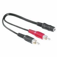 Hama 00043254 RCA / Jack Audio/phono Adapter [2x RCA plug (phono) - 1x Jack socket 3.5 mm] Black-2