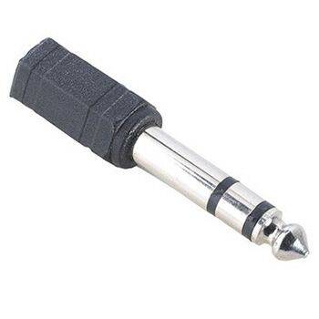 Hama 00043368 Jack Audio/phono Adapter [1x Jack plug 6.35 mm - 1x Jack socket 3.5 mm] Black-1