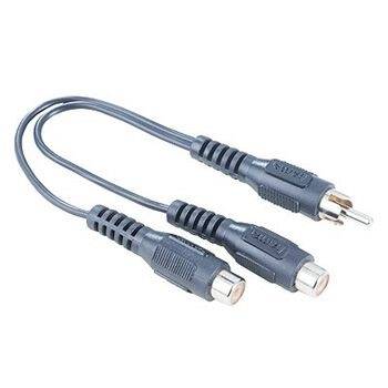 Hama 00043384 RCA Audio/phono Adapter [1x RCA plug (phono) - 2x RCA socket (phono)] Black-1