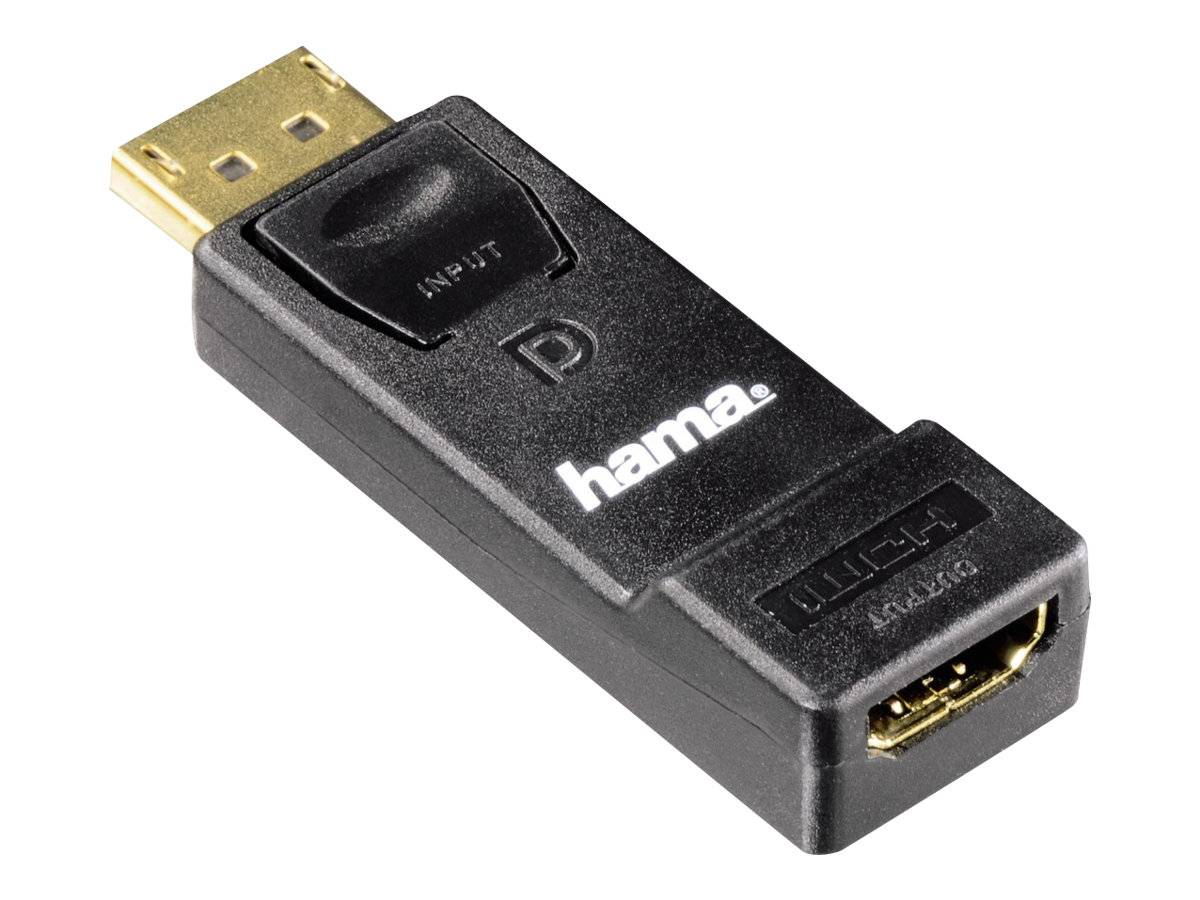 Hama 00054586 DisplayPort / HDMI Adapter [1x DisplayPort plug - 1x HDMI socket] Black-1