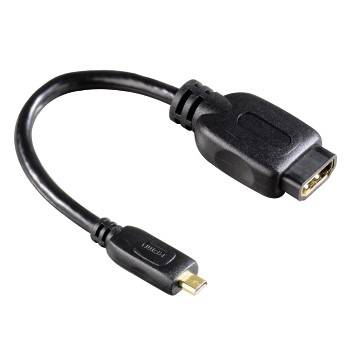 Hama 00083095 HDMI Adapter [1x HDMI socket D Micro - 1x HDMI socket] Black gold plated connectors 10.00 cm-1
