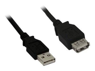 inLine USB cable USB 2.0 USB-A socket 1 m Black double shielding 34610B-3