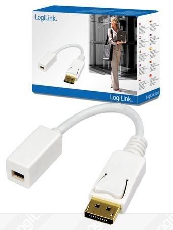 LogiLink CV0040 DisplayPort Adapter [1x DisplayPort plug - 1x Mini DisplayPort socket] White gold plated connectors 15.0-3