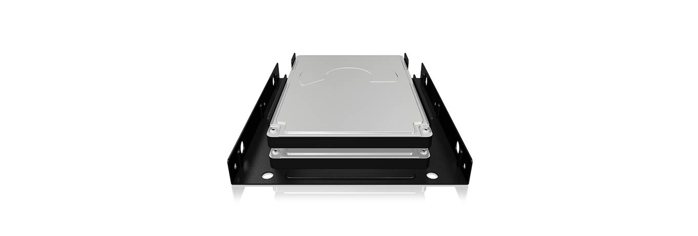 ICY BOX IB-AC643 Einbaurahmen für 2x 2,5" SSD/HDD in einem 3,5" Einschub, Metal 3.5" to 2.5" HDD caddy-1