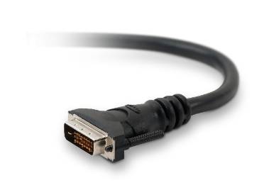 Belkin DVI Cable DVI-D 24+1-pin plug, DVI-D 24+1-pin plug 1.80 m Black F2E4141BT1.8MDD screwable, gold plated connectors-1