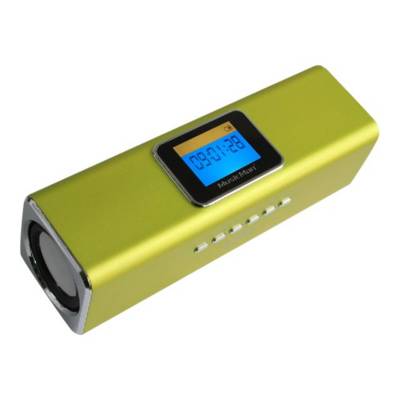 Mini speaker Technaxx MusicMan MA Display Soundstation Aux, FM radio, SD, portable, USB Green-2