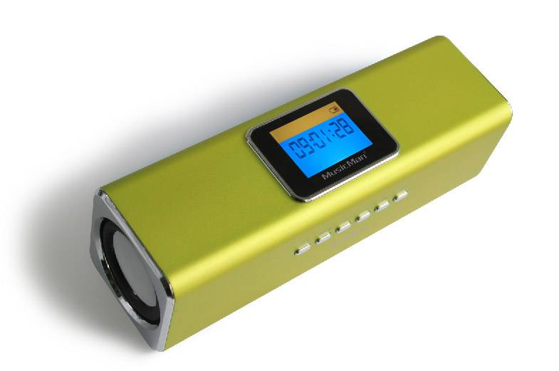 Mini speaker Technaxx MusicMan MA Display Soundstation Aux, FM radio, SD, portable, USB Green-3