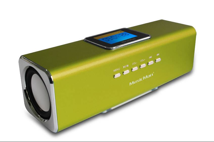Mini speaker Technaxx MusicMan MA Display Soundstation Aux, FM radio, SD, portable, USB Green-4