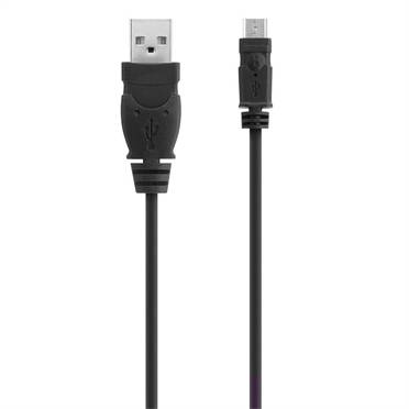Belkin USB cable USB 2.0 USB-A plug, USB Micro-B plug 0.90 m Black gold plated connectors F3U151cp0.9M-P-1