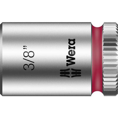 A metallic hexagonal socket with '3/8"' inscription and a red ring. The 'Wera' brand is visible on the surface.