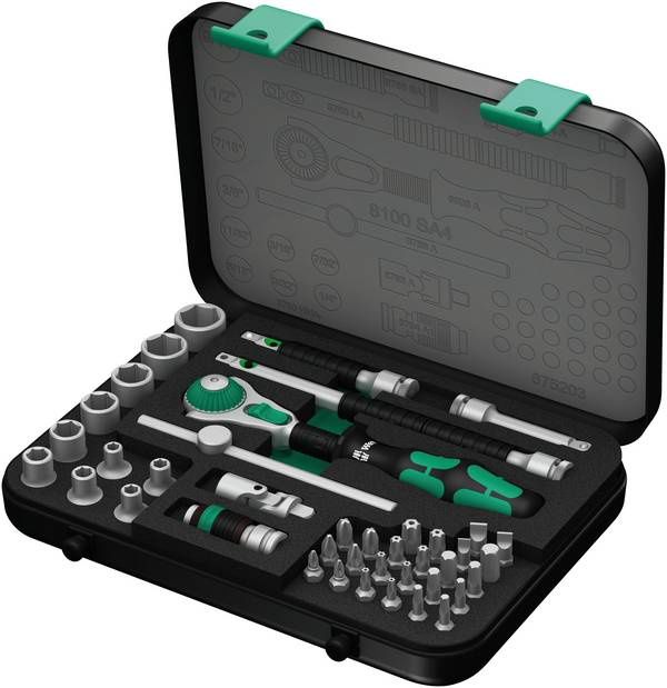 Wera 8100 SA 4 Zyklop Bit set Imperial 1/4" (6.3 mm) 41-piece 05003535001