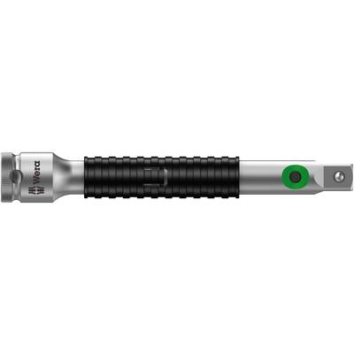 A screwdriver with a metallic handle, ribbed black grip area and green marking. Brand: Wera.