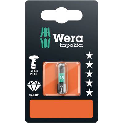 A 'Wera Impaktor' packaging with a screwdriver bit, marked 'Impact Proof' and 'Diamond', with five stars on the right side.