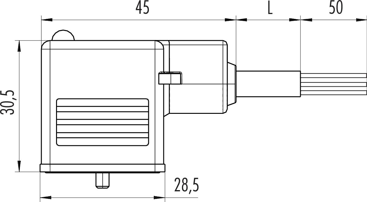 Magnetventilsteckose B molded Black Binder 30 5535 500 000 binder Content: 1 pc(s)-3