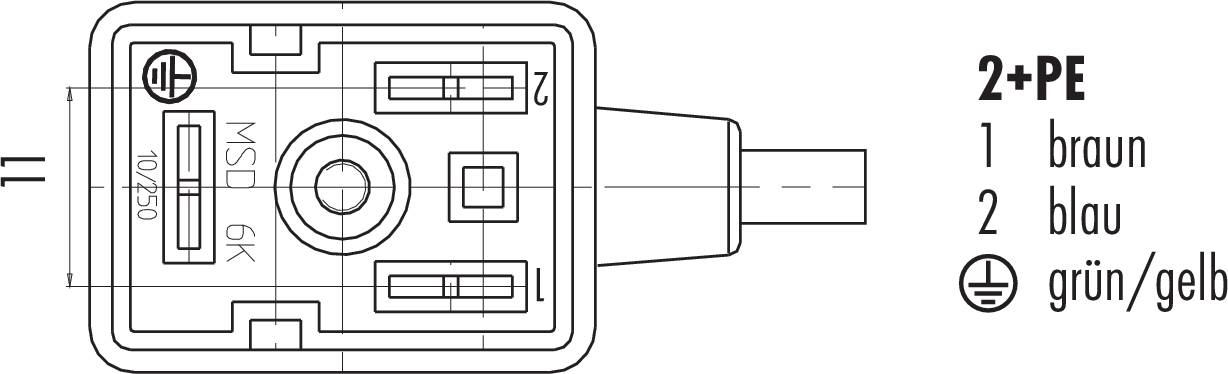 Magnetventilsteckose B wired LED Black 30 5537 300 510 binder Content: 1 pc(s)-2